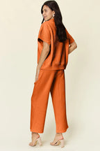 Textured Half-Zip Top & Pants Set – Casual, Chic & Comfortable