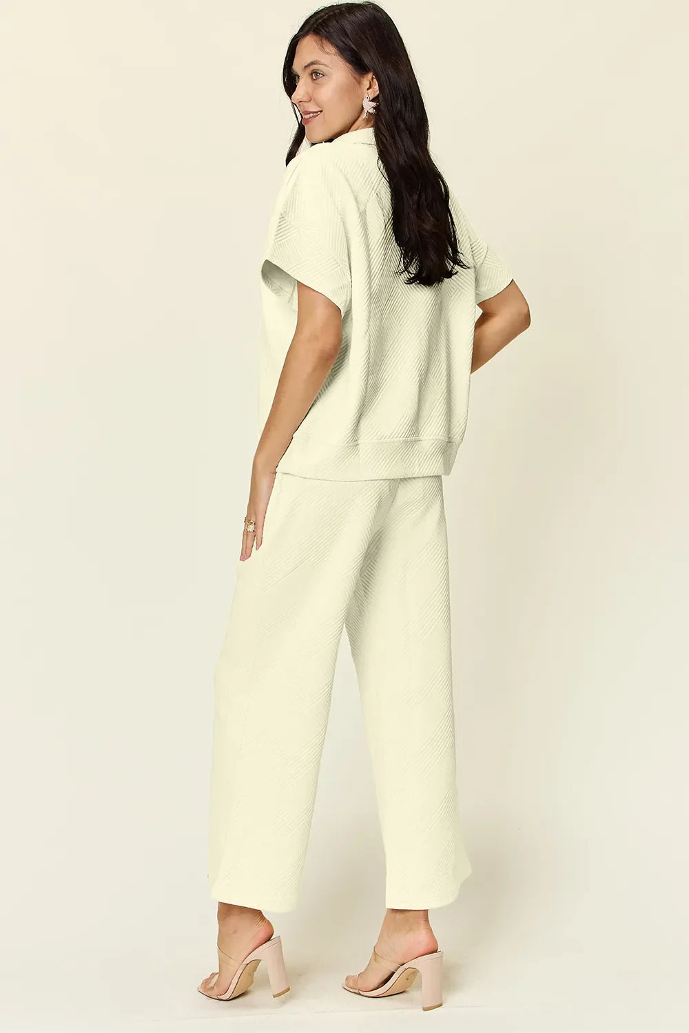 Textured Half-Zip Top & Pants Set – Sporty, Comfy & Stylish
