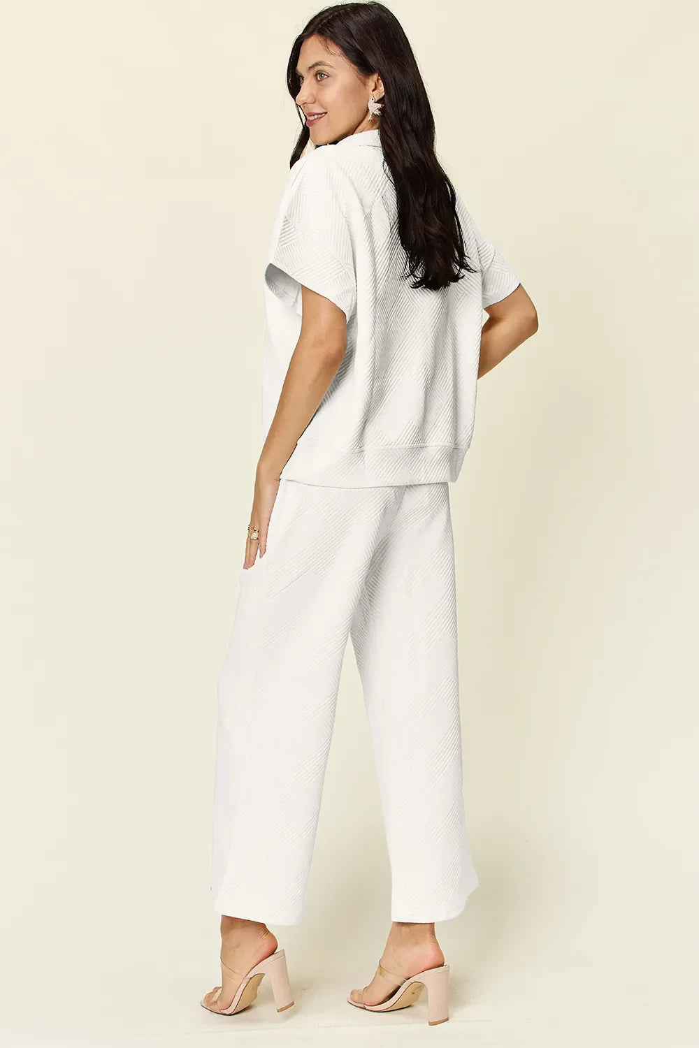 Textured Half-Zip Top & Pants Set – Sporty, Comfy & Stylish