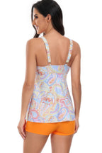 Two-Piece Swimsuit with Vibrant Print & Ruffle Details — Fun & Flirty