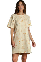 Umgee French Terry Short Sleeve Round Neck Dress