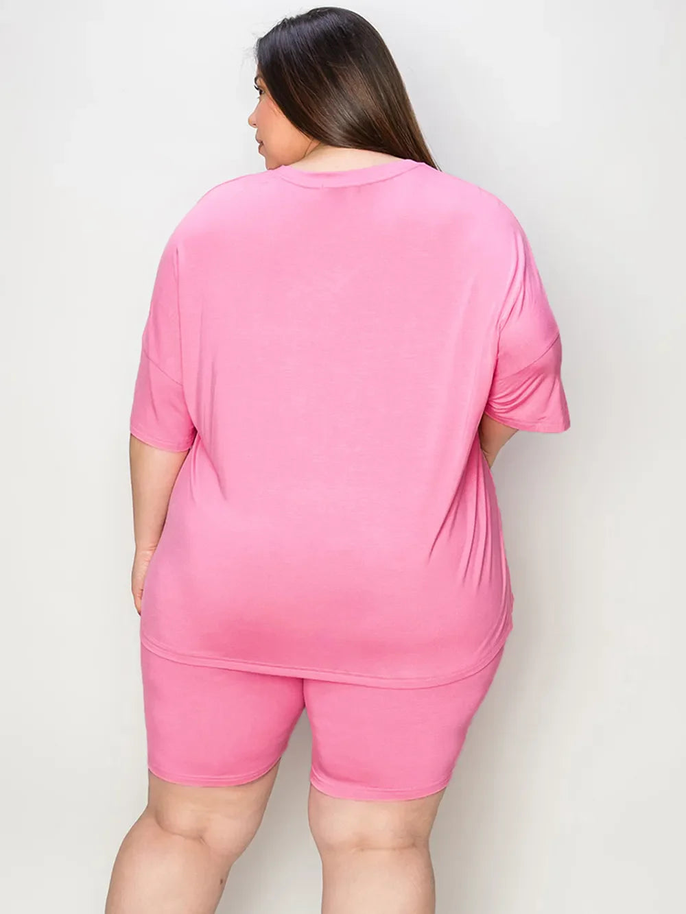 V-Neck Drop Shoulder T-Shirt & Shorts Set — Relaxed & Stylish