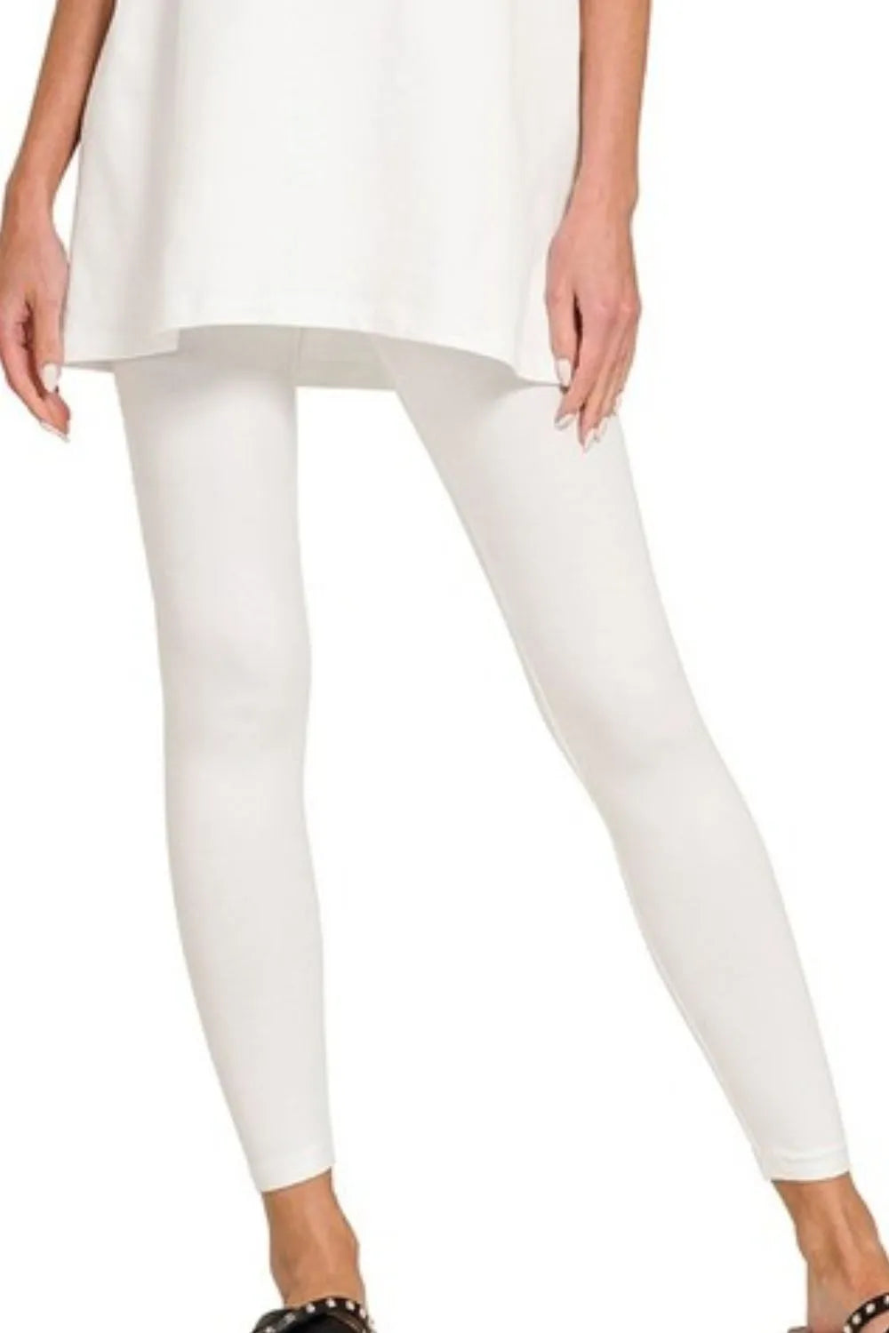 White Cotton Lounge Set – Oversized Tunic & Fitted Leggings