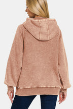Acid Wash Fleece Kangaroo Hoodie – Trendy Casual Comfort