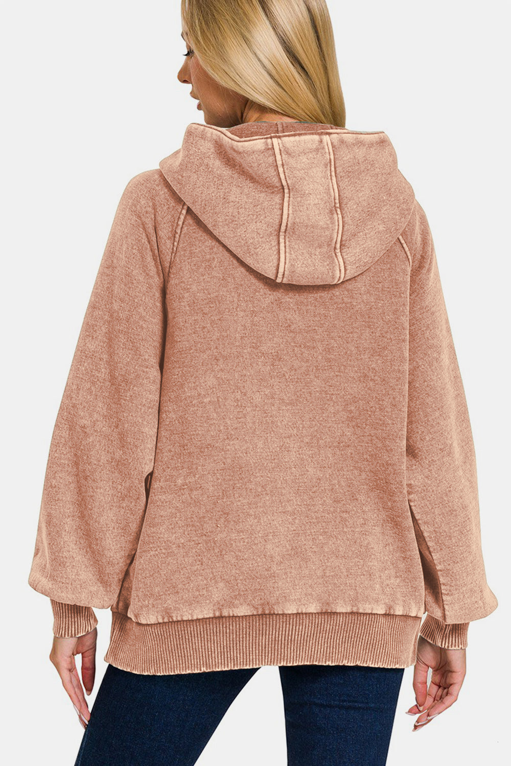 Acid Wash Fleece Kangaroo Hoodie – Trendy Casual Comfort