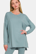 Zenana Brushed Microfiber Top and Leggings Lounge Set