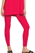 Zenana Cotton Round Neck Top & Legging Set – Soft & Flattering
