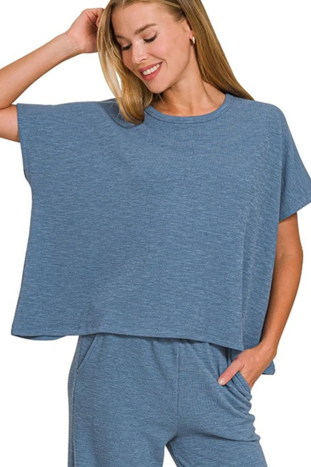 Zenana Cotton Slub Top & Pants Set – Soft, Relaxed & Stylish