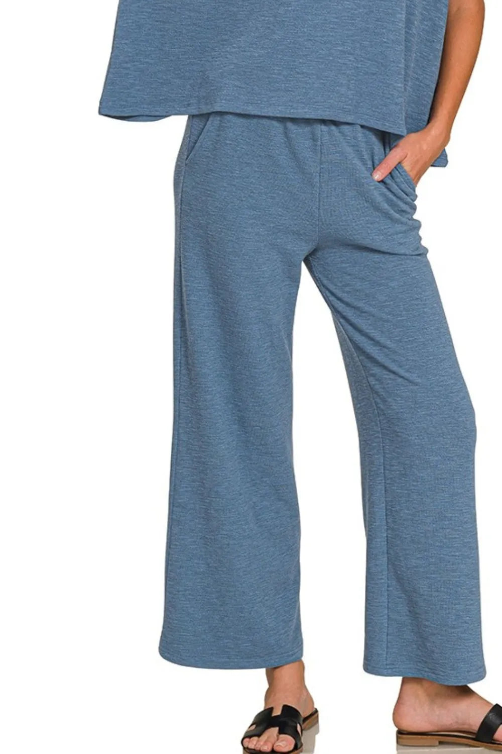 Zenana Cotton Slub Top & Pants Set – Soft, Relaxed & Stylish