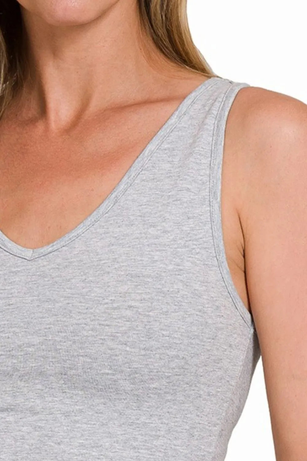 Zenana Cotton V-Neck Cropped Cami – Casual Summer Tank Top for Women