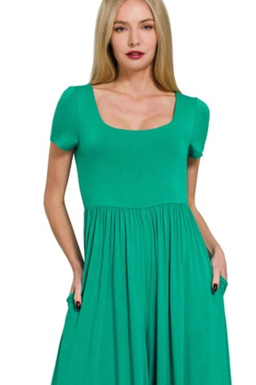 Zenana Double Layered Short Sleeve Jumpsuit