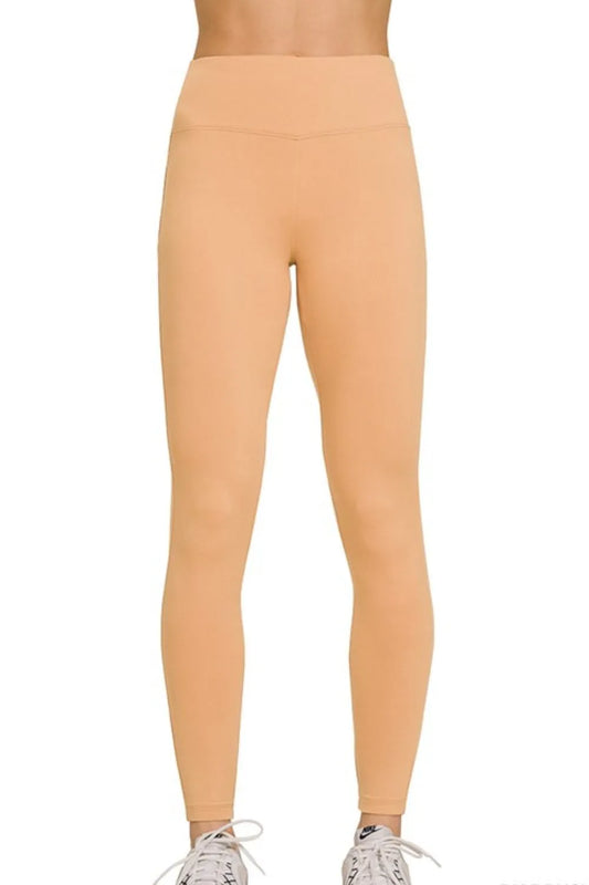 Zenana Microfiber Leggings – High Waistband Stretch Pants for Women