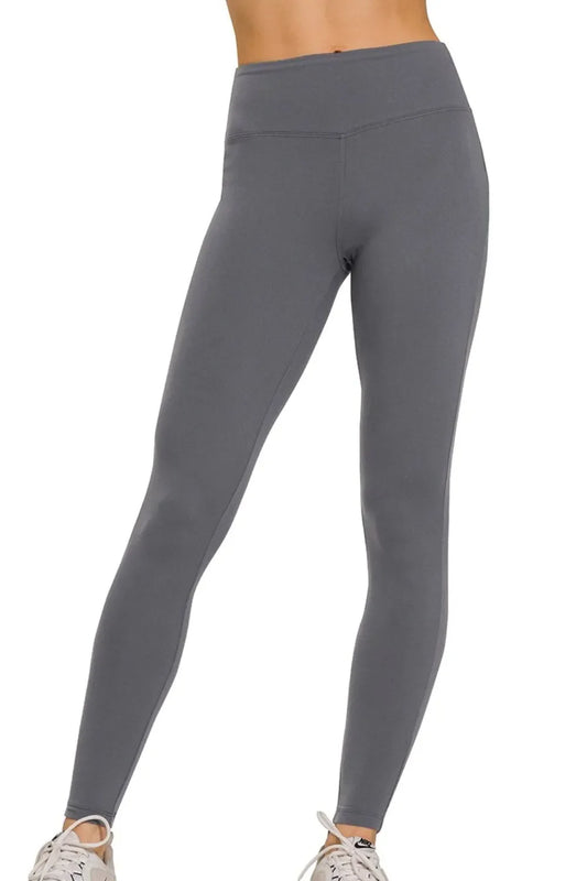 Zenana Microfiber Waistband Leggings Ultra Soft High Waisted Fit
