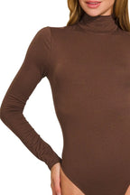 Zenana Mock Neck Long Sleeve Bodysuit – Sleek & Stylish Layering