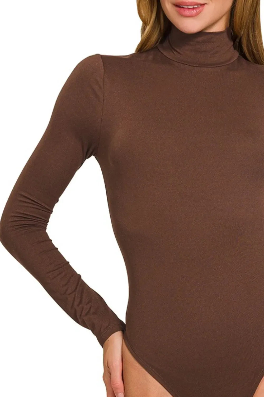 Zenana Mock Neck Long Sleeve Bodysuit – Sleek & Stylish Layering