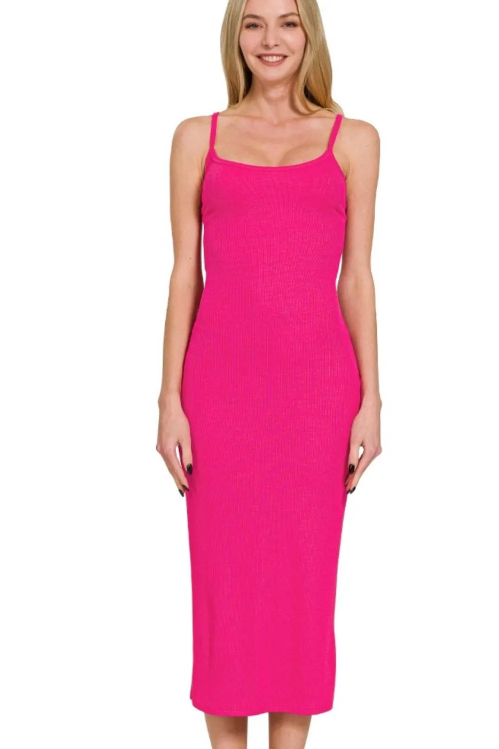 Zenana Ribbed Bodycon Midi Dress