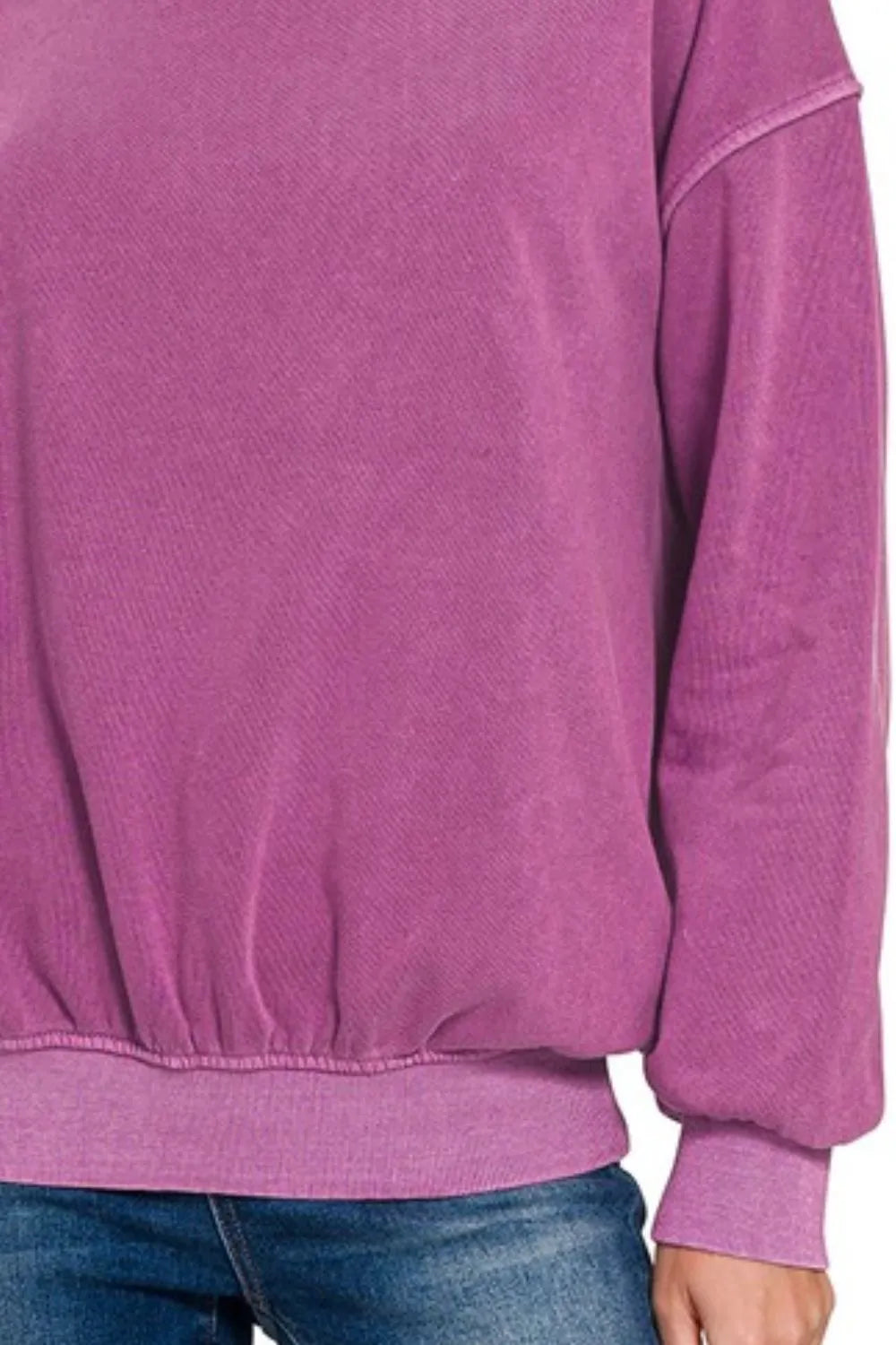 Zenana Soft Fleece Pigment Dyed Sweatshirt – Cozy Round Neck Pullover
