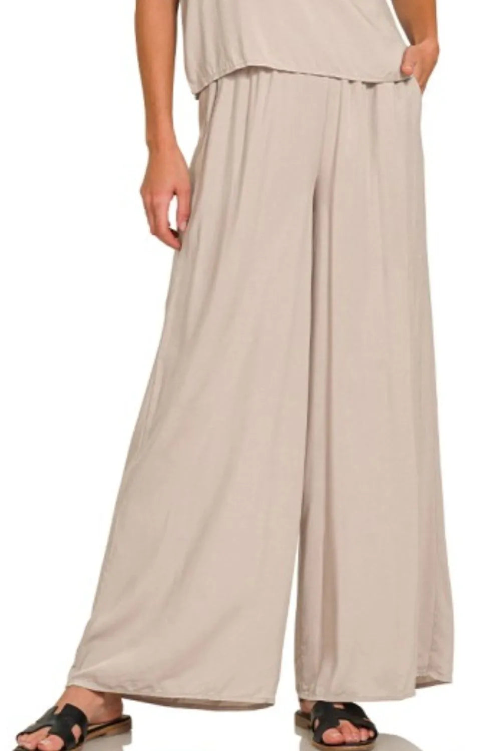 Zenana T-Shirt & Wide Leg Pants Set – Casual Lounge Outfit for Women