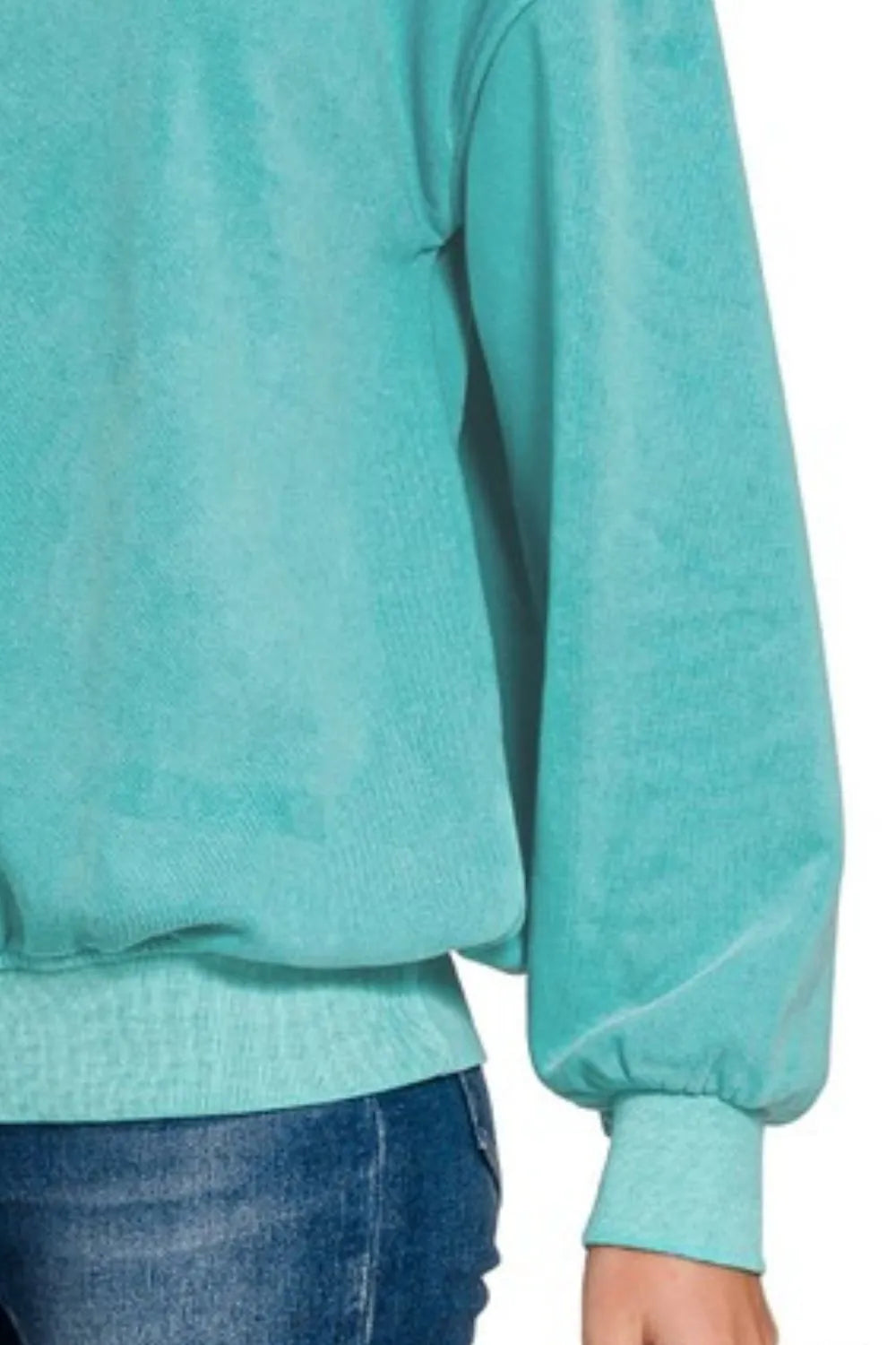 Zenana Women's Soft Fleece Pigment Dyed Sweatshirt with Round Neck