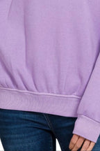 Zenana Women's Soft Fleece Pigment Dyed Sweatshirt with Round Neck