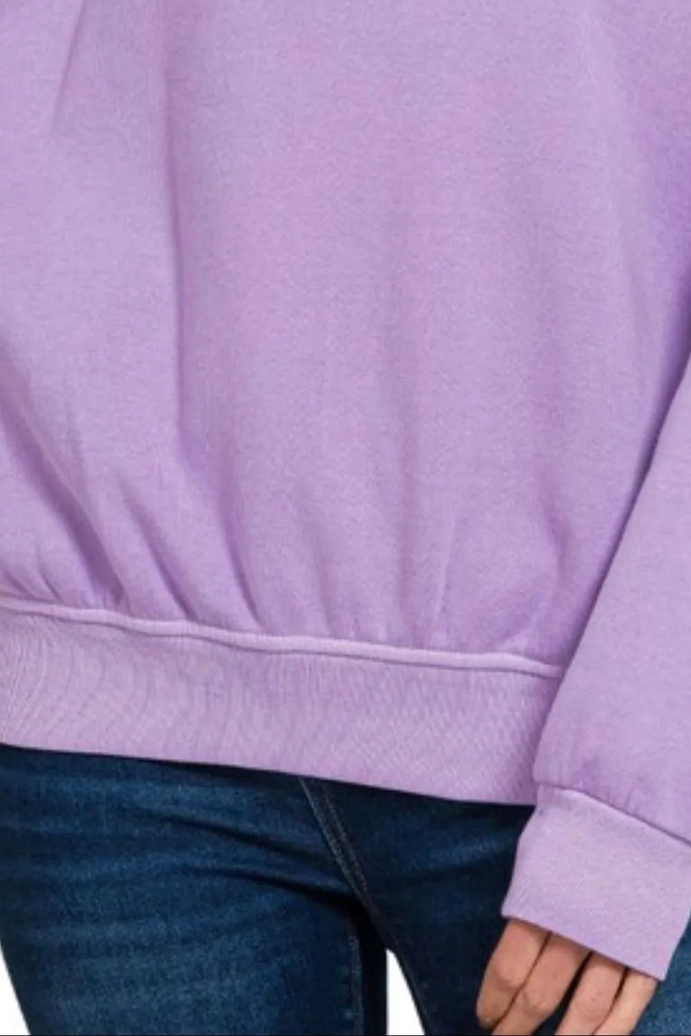 Zenana Women's Soft Fleece Pigment Dyed Sweatshirt with Round Neck