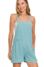 Zenana Women's Washed Double Gauze Tie-Back Casual Romper