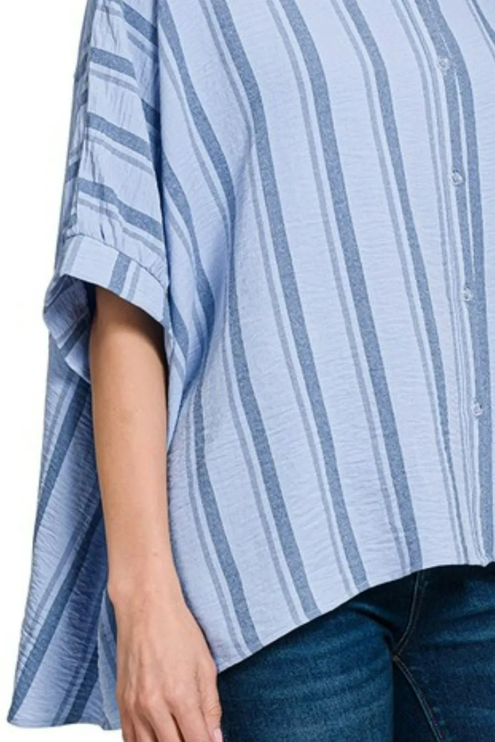 Woven Yarn-Dye Stripe Oversized Button Down Shirt – Chic & Versatile