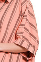 Woven Yarn-Dye Stripe Oversized Button Down Shirt – Chic & Versatile