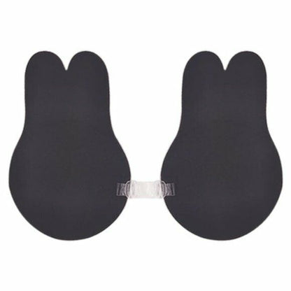 Dreamkue Black Front Clip Adhesive Strapless Backless Push Up Bra D Cup
